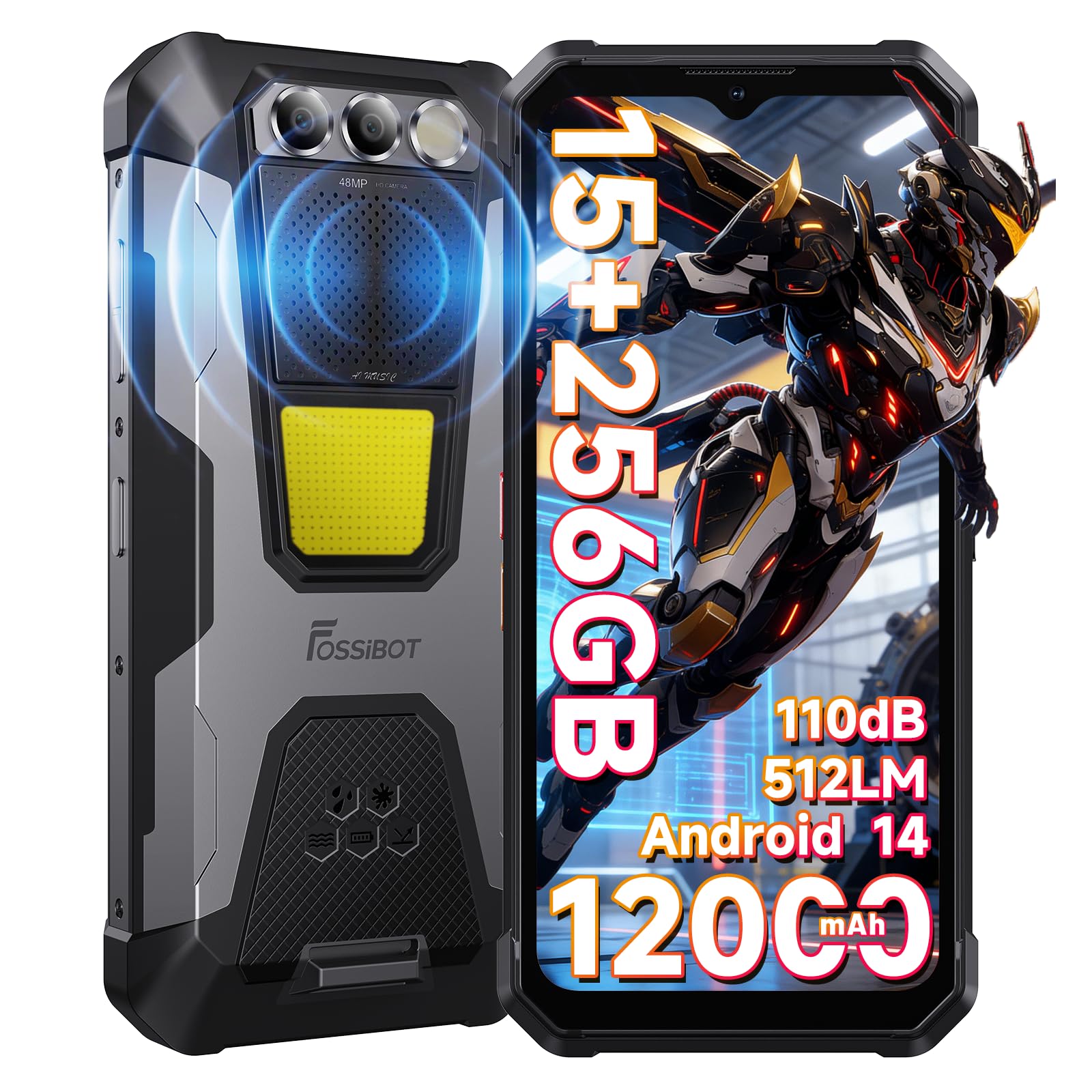 Amazon.com: FOSSIBOT F106Pro Rugged Smartphone Unlocked,12000mAh